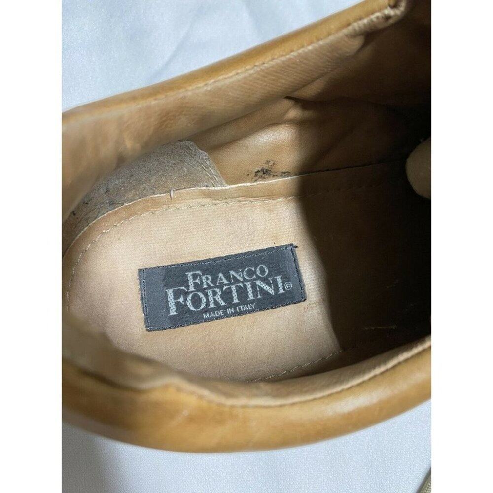 Franco Fortini Leather casual Shoes tan brown lace up made in Italy sz 13 M - Picture 8 of 8